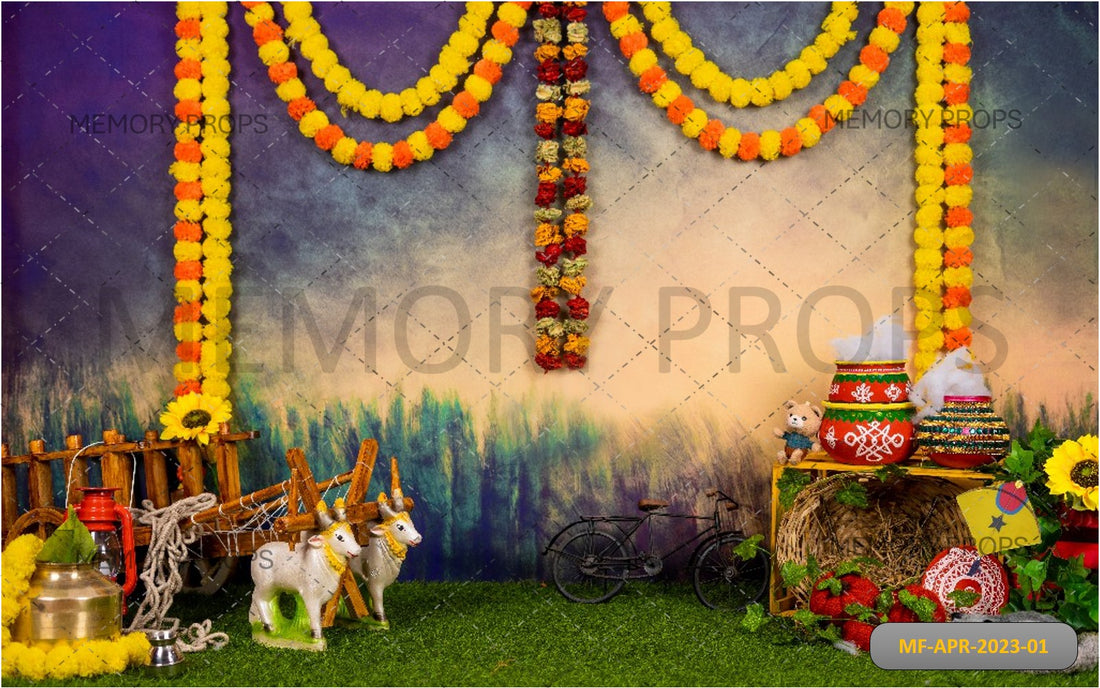 MULTI COLOR STAGE + GREEN GRASS BACKDROPS