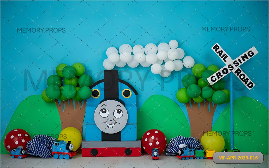 THOMAS THE TRAIN + GREY TEXTURE BACKDROPS