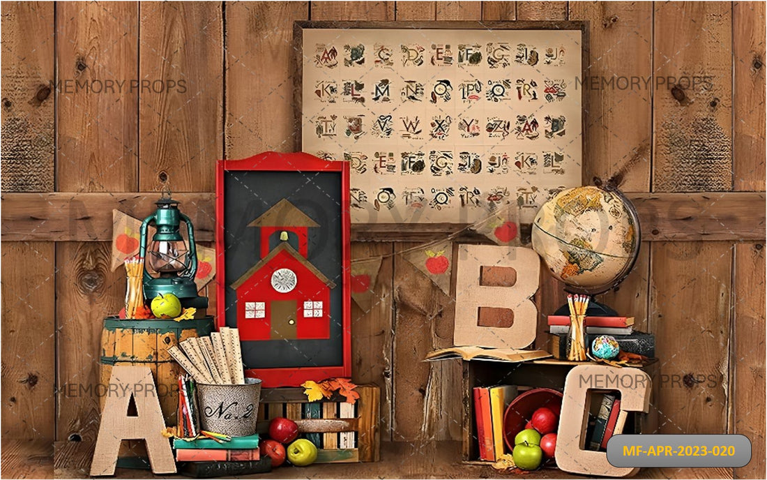 KINDER GARTEN CLASSROOM + BROWN WOOD BACKDROPS