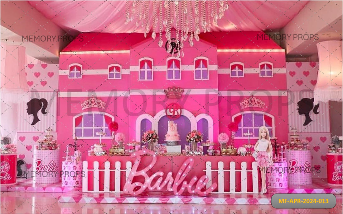 BARBIE BIRTHDAY THEME + LITE PINK TEXTURE BACKDROPS