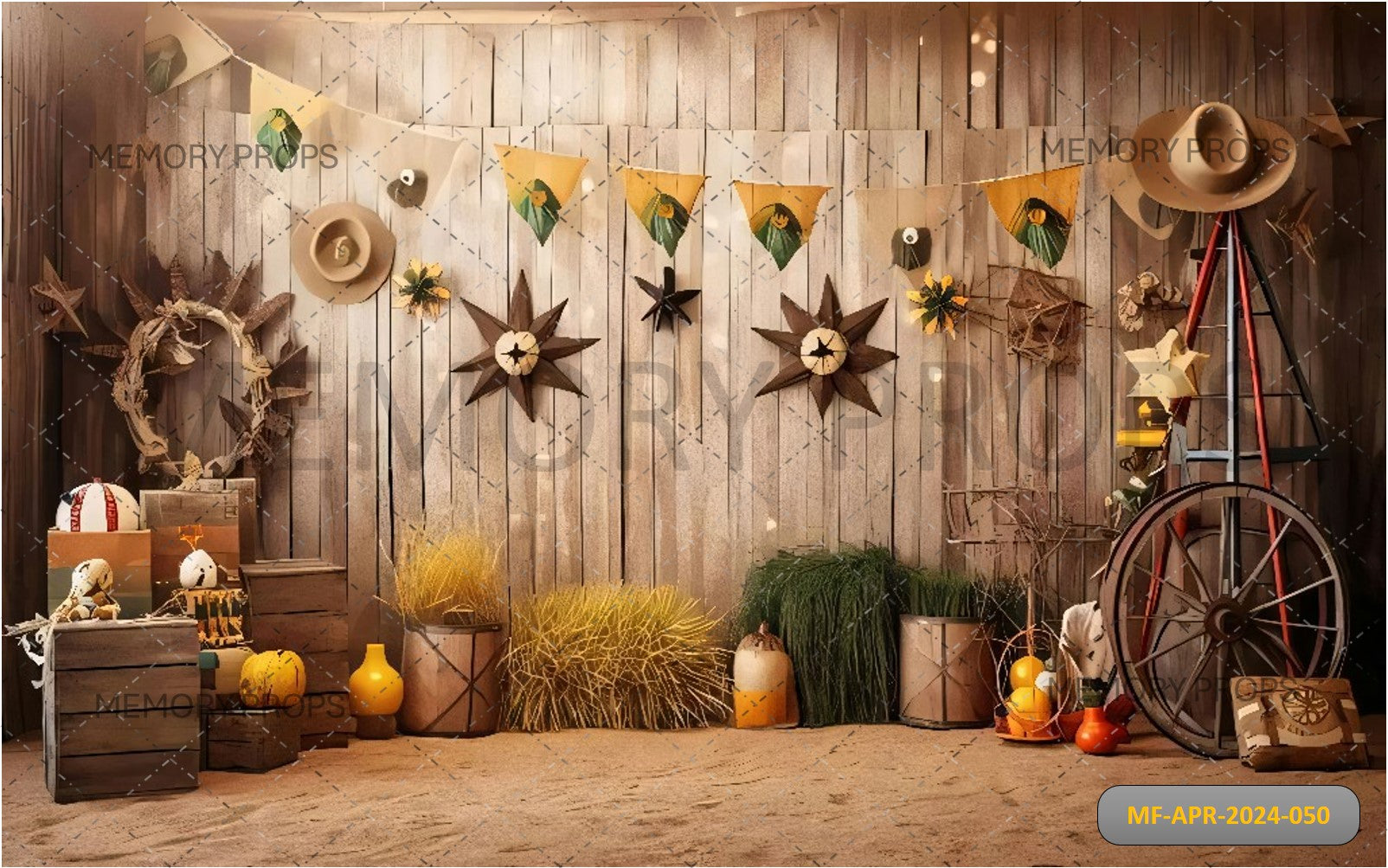 WOODEN HOUSE VINTAGE HAYSTACK FALL - PRINTED BACKDROPS