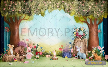 SPRING EASTER ANIMAL FLOWERS - PRINTED BACKDROPS