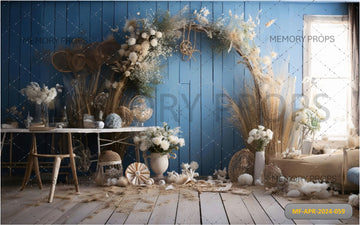 TABLE WITH A VASE OF FLOWERS - PRINTED BACKDROPS