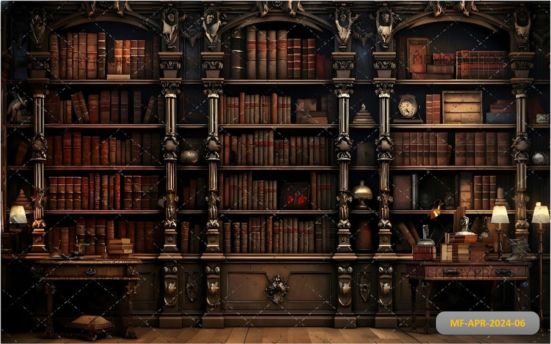 BOOK SHELF +  WOODEN TEXTURE BACKDROPS