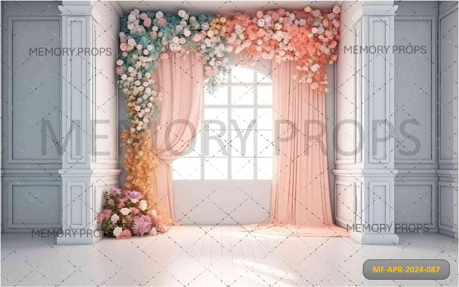 AESTHETIC FLOWER DECORATION PASTEL COLOUR INDOOR - PRINTED BACKDROPS