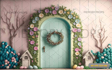 EASTER PINK WITH ENCHANTED DOORWAY - BABY PRINTED BACKDROPS