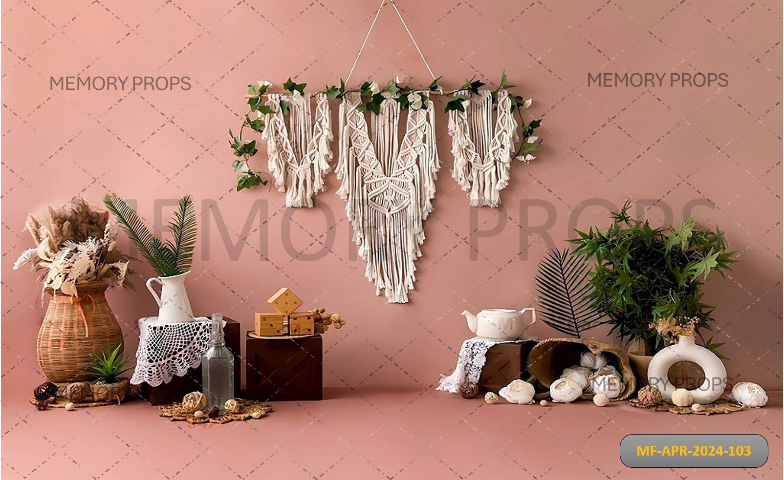 BOHO MACRAME THEME - BABY PRINTED BACKDROPS