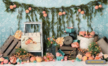 PEACHY & MINT REFRESHING SPRING - BABY PRINTED BACKDROPS