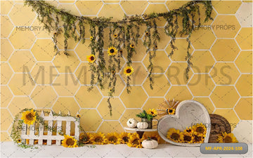 BUZZY SUNFLOWERS DECORATION - PRINTED BACKDROPS