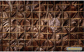 TRADITIONL WALL MADE OF DRIED LEAVES - PRINTED BACKDROPS