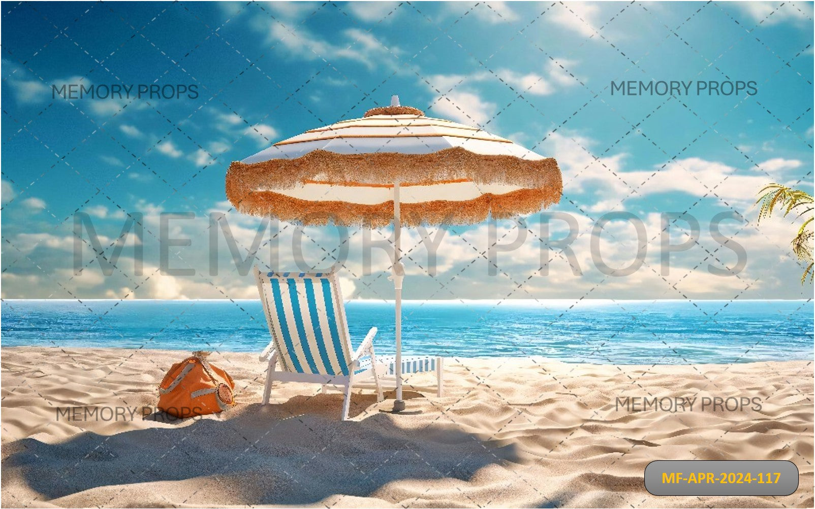 BEAUTIFUL SUNDAY BEACH WITH WHITE SAND - PRINTED BACKDROPS