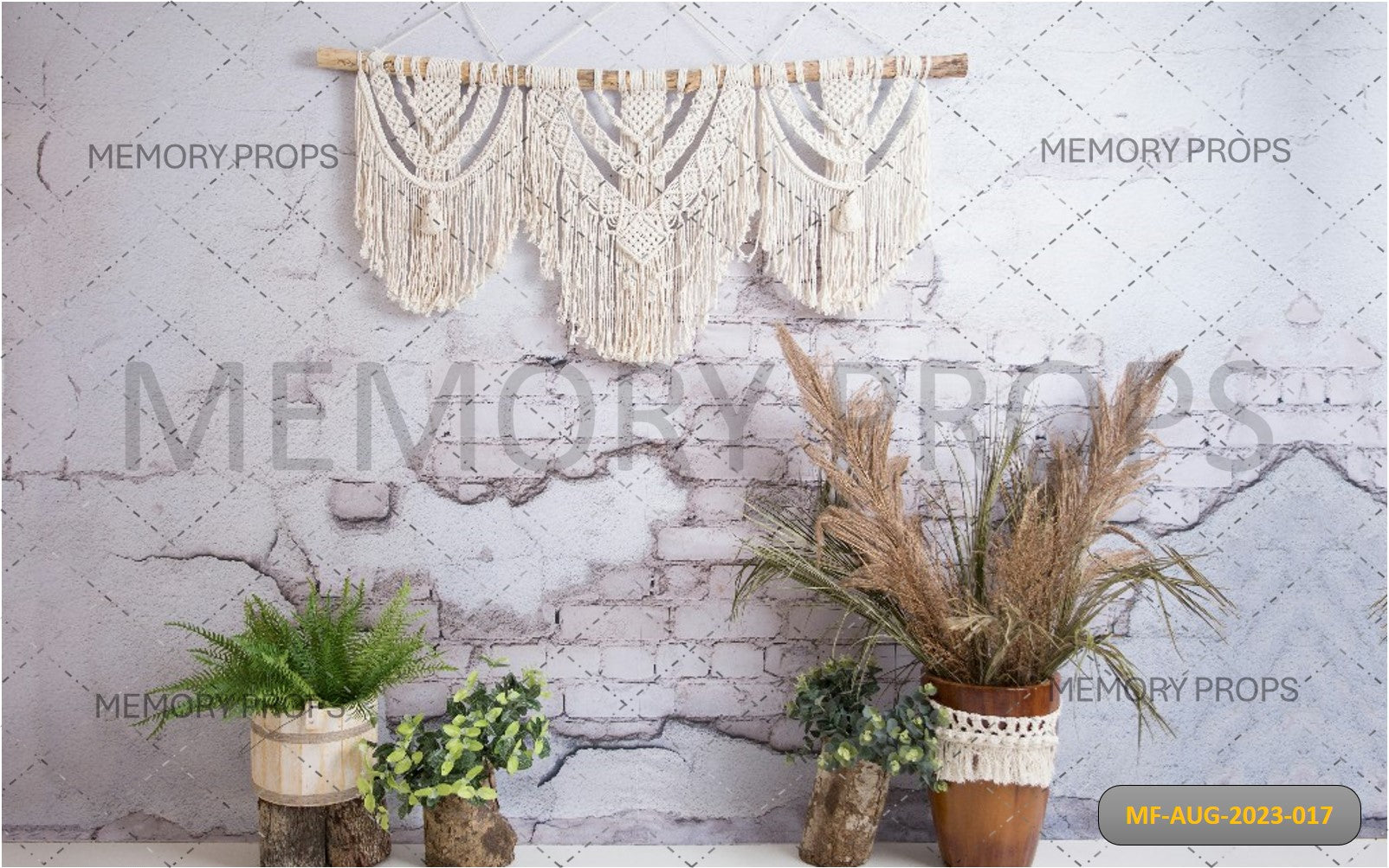 BOHO BRICK WALL STYLE - BABY PRINTED BACKDROPS