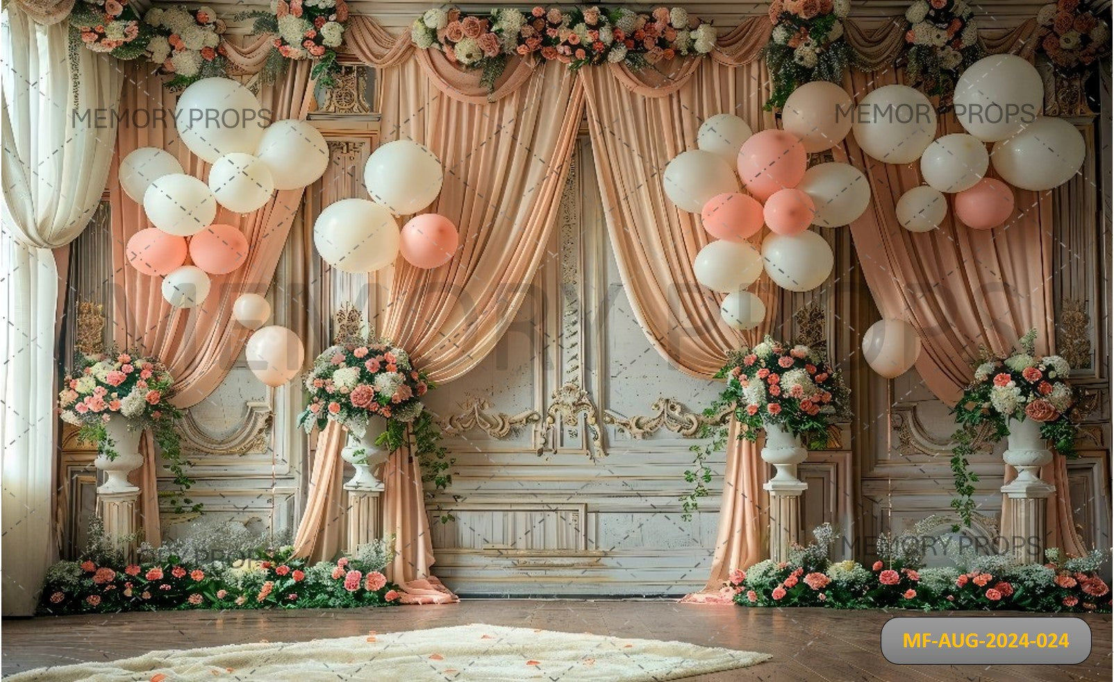 CURTAIN WITH BALLOON - BABY PRINTED BACKDROPS