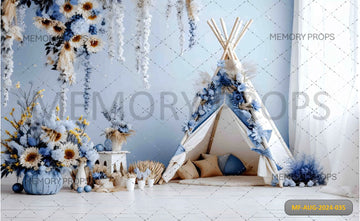 TENT WITH FLOWER SET - BABY PRINTED BACKDROPS