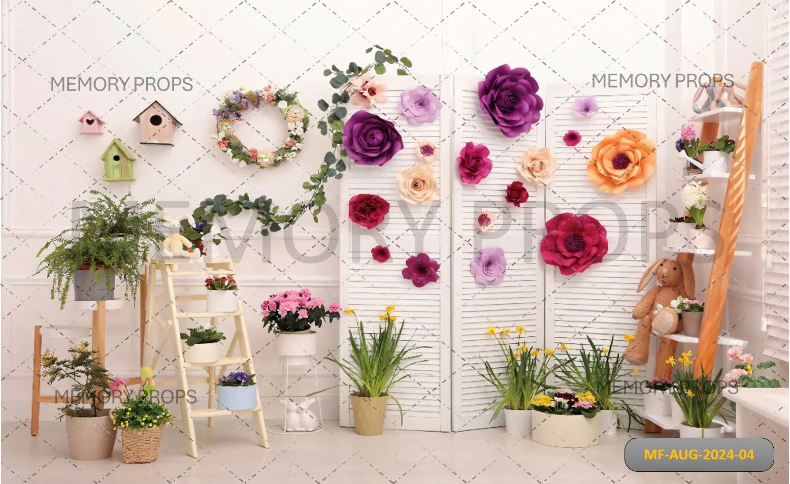 EASTER ZONE WITH PLANTS AND FLOWERS - BABY PRINTED BACKDROPS