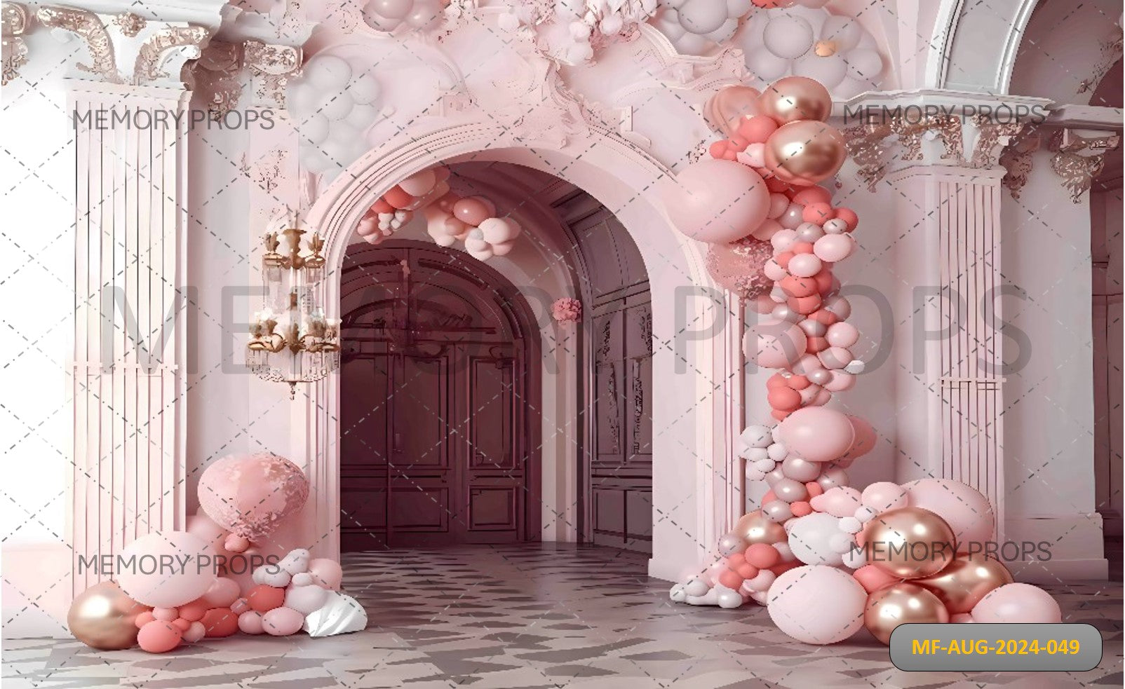 PINK CASTLE DOOR ARCH - PRINTED BACKDROPS