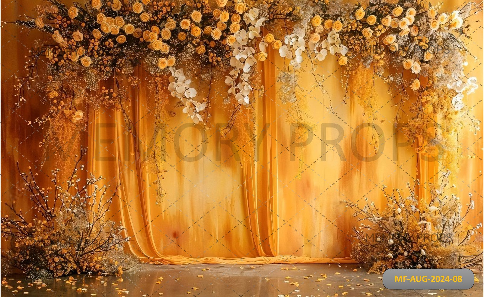 Abstract Yellow Printed Backdrop