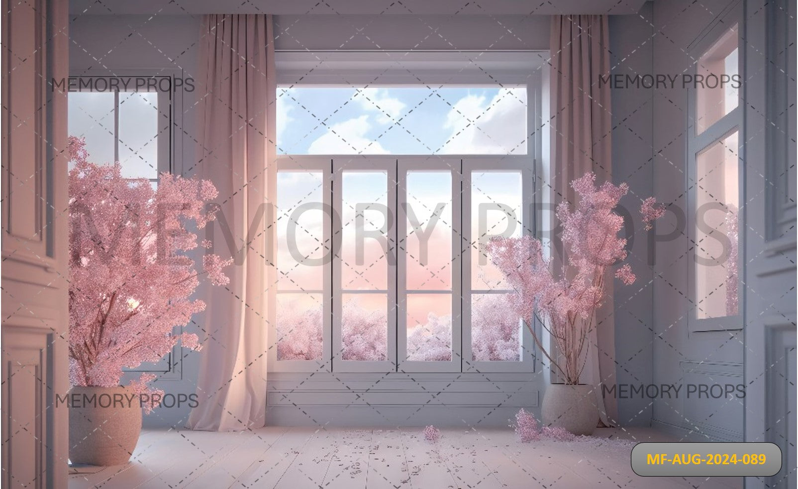 ELEGANT PINK ROOM WITH FLORAL - PRINTED BACKDROPS