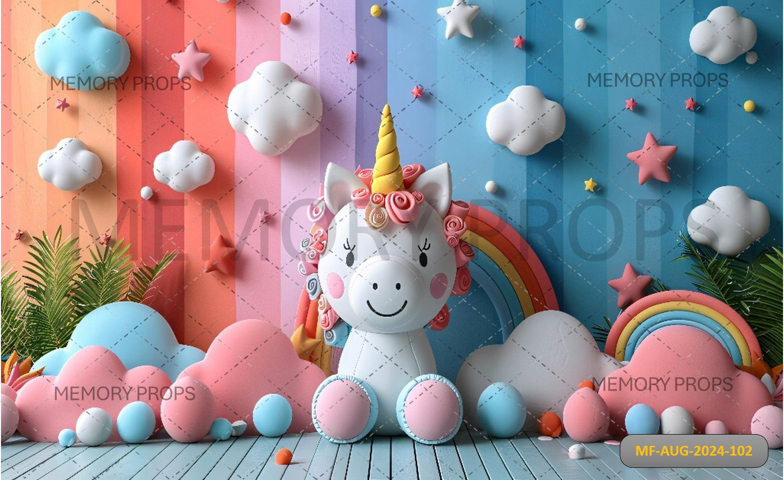 UNICORN AVEZANO RAINDOW - PRINTED BACKDROPS