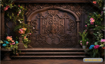 GARDEN HOUSE FLORAL DOOR - PRINTED BACKDROPS