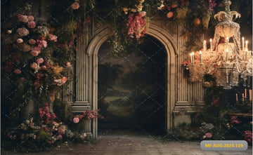 GARDEN WITH ROSES - PRINTED BACKDROPS