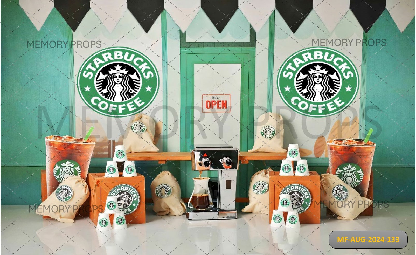 STARBUCKS COFFEE CAFE - PRINTED BACKDROPS