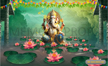 LORD GANESHA SCULPTURE - PRINTED BACKDROPS