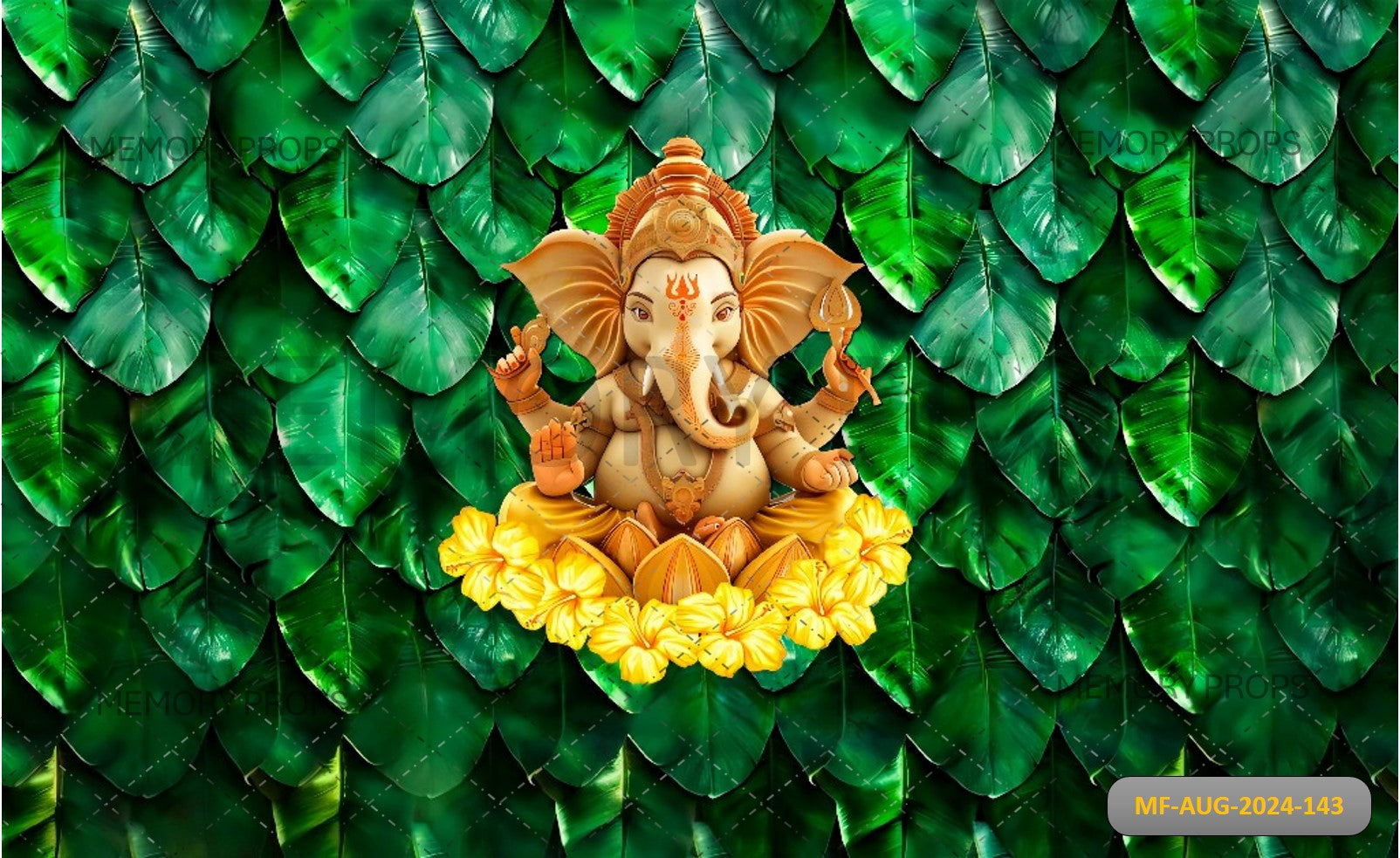 GANESH ON BANANA LEAF - PRINTED BACKDROPS