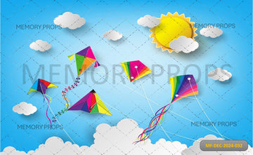 COLOURFUL KITE FLYING - PRINTED BACKDROPS