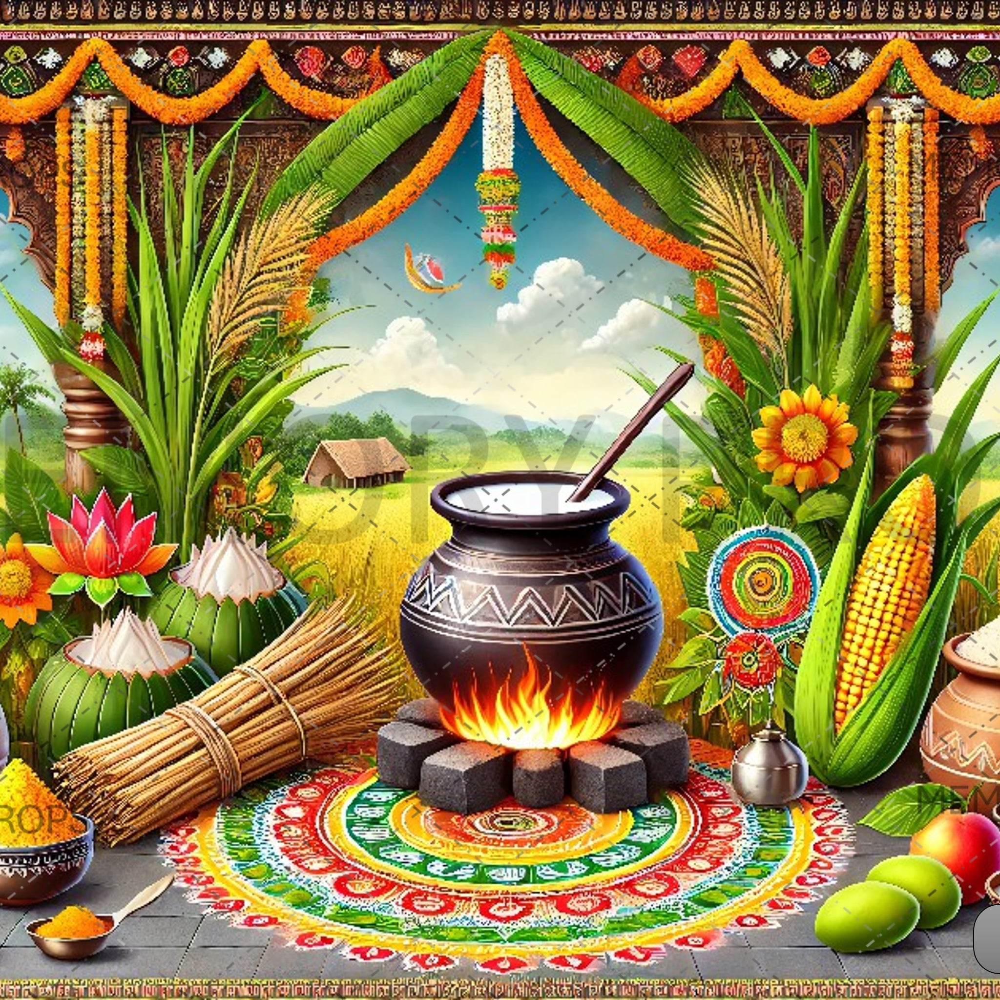 PONGAL CULTURAL CELEBRATION - PRINTED BACKDROPS