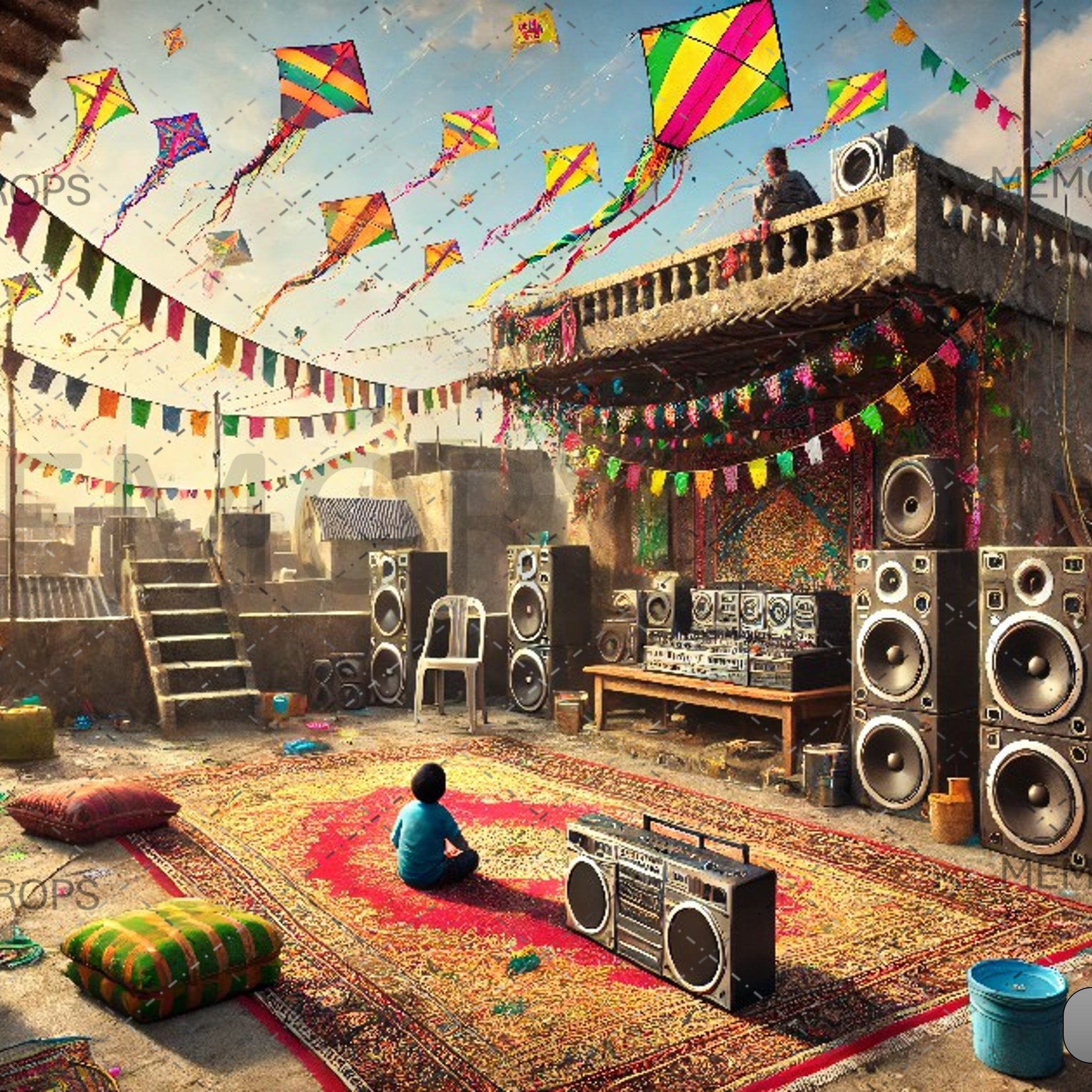 COLOURFUL KITES FESTIVAL DECORATION - PRINTED BACKDROPS