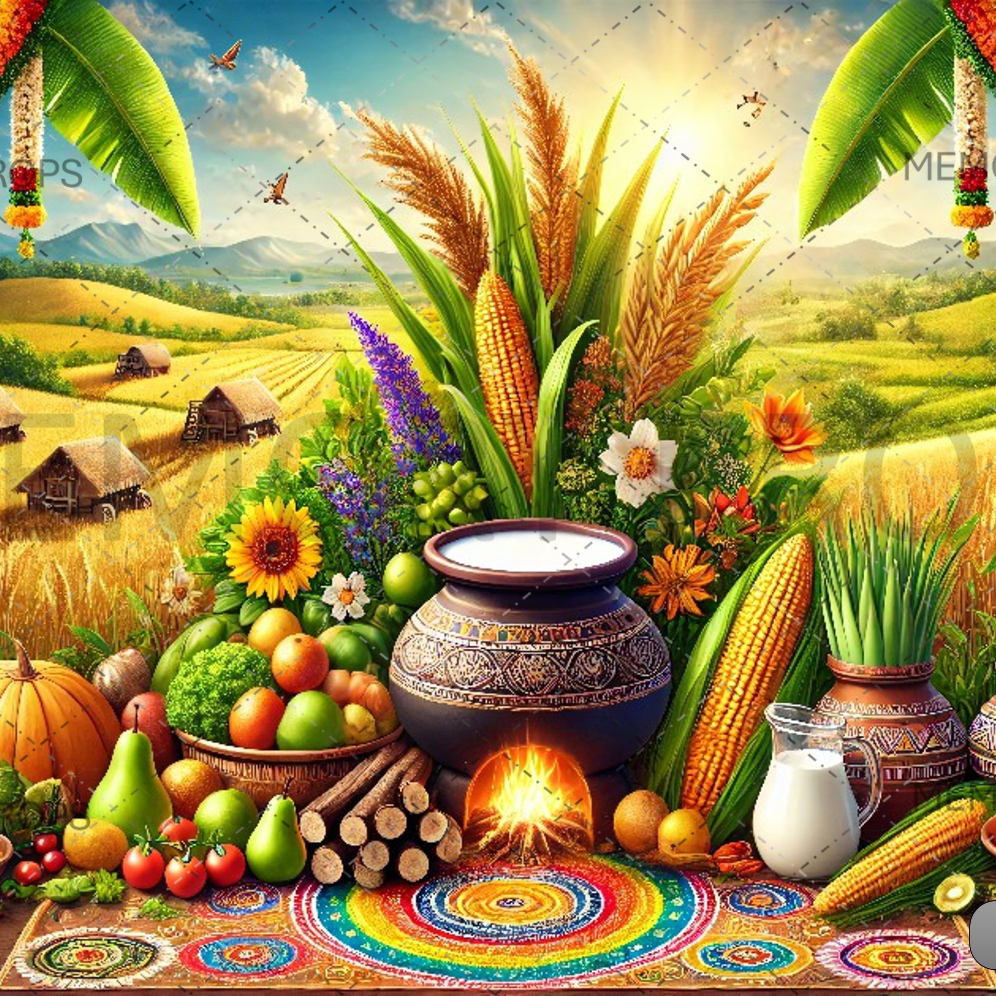 SUNSHINE AND SWEET PONGAL - PRINTED BACKDROPS