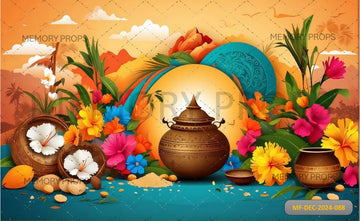 PONGAL FESTIVAL VECTOR ART - PRINTED BACKDROPS