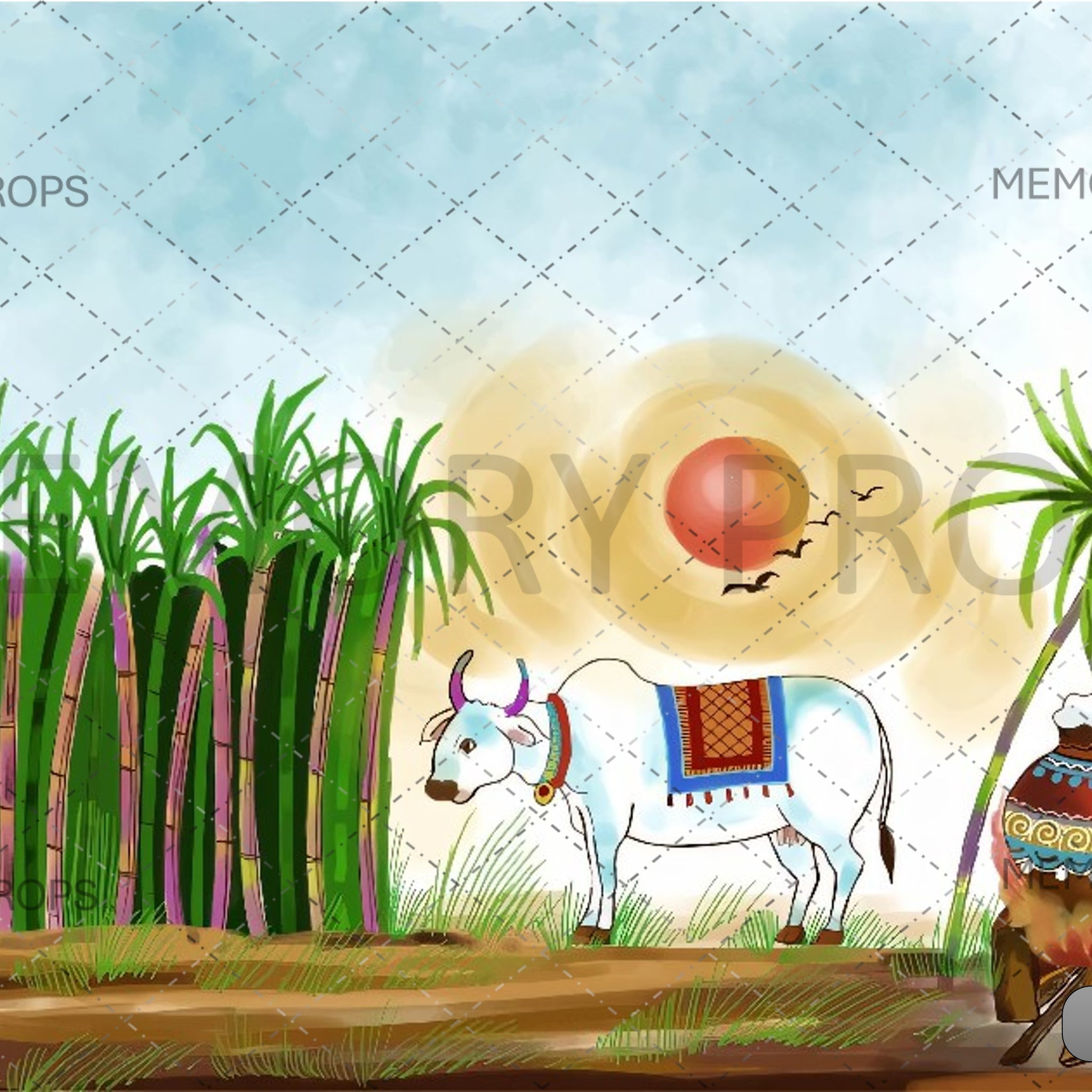 FESTIVALS AND SEASONS PONGAL - PRINTED BACKDROPS