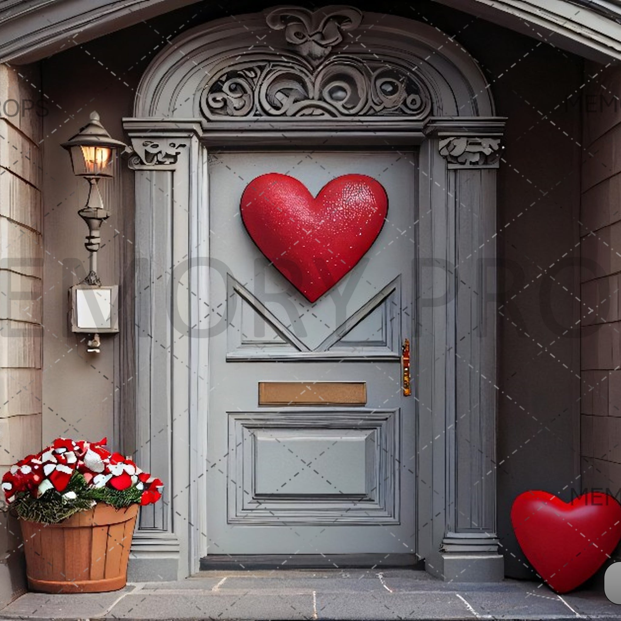 HEART SHAPED DOOR DECORATION - PRINTED BACKDROPS