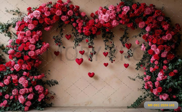 VALENTINE PINK FLORAL ARCH - PRINTED BACKDROPS