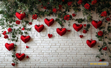 ALL ENJOY VALENTINE BRICK WALL - PRINTED BACKDROPS