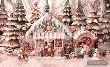 CHRISTMAS GINGERBREAD SHOP - PRINTED BACKDROPS