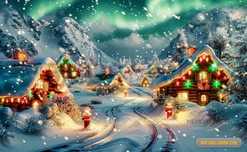 AURORA LIT CHRISTMAS VILLAGE - PRINTED BACKDROPS