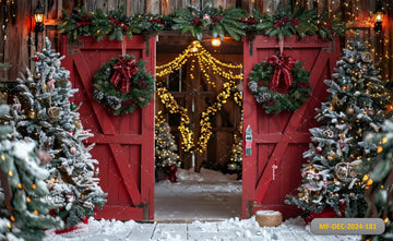 CHRISTMAS RED BARD ENTRANCE - PRINTED BACKDROPS