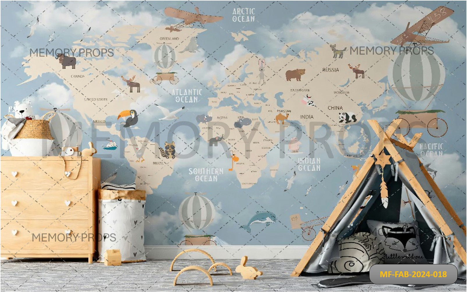 MAP ROOM - BABY PRINTED BACKDROPS