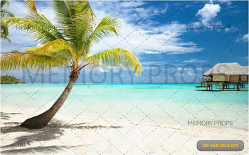 PALM TREE TROPICAL BEACH - PRINTED BACKDROPS