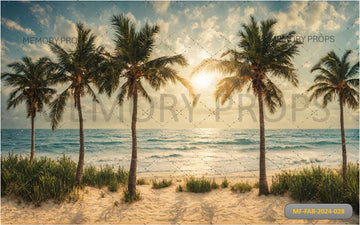 COCONUT PALM TREES AGAINST THE SKY - PRINTED BACKDROPS