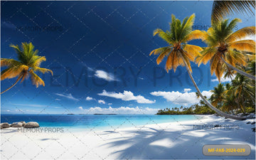 PALM OCEAN SKY WITH COCONUT TREES - PRINTED BACKDROPS