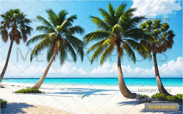 SUNNY SUMMER LANDSCAPE WATERFRONT - PRINTED BACKDROPS