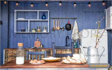 DINING AND KITCHEN AREA IN A COUNTRY STYLE - PRINTED BACKDROPS