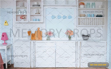 WHITE STYLISH KITCHEN - PRINTED BACKDROPS