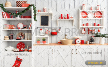 MOCSICKA CHRISTMAS KITCHEN - PRINTED BACKDROPS