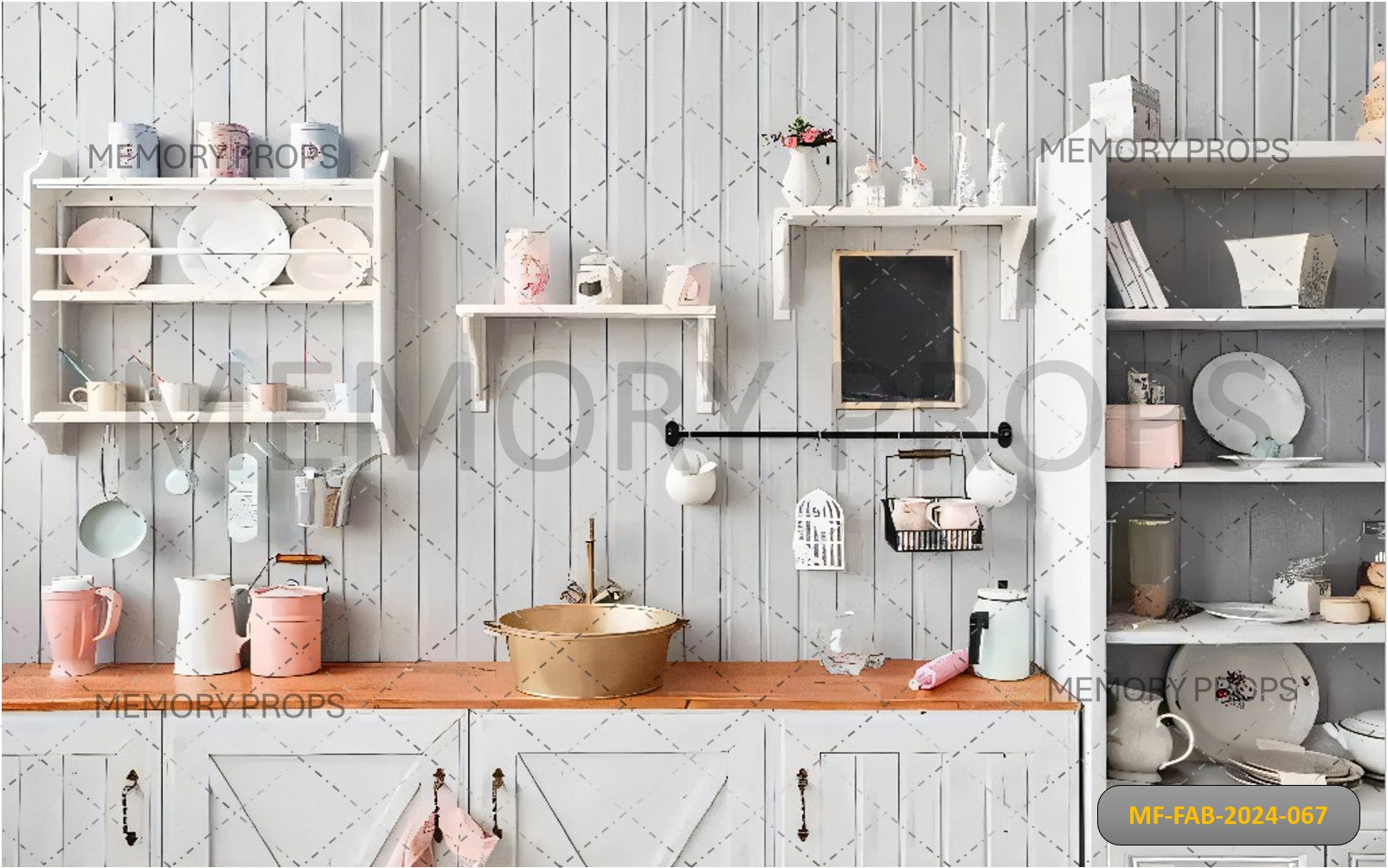 PINK AND WHITE KITCHEN THEME - PRINTED BACKDROPS