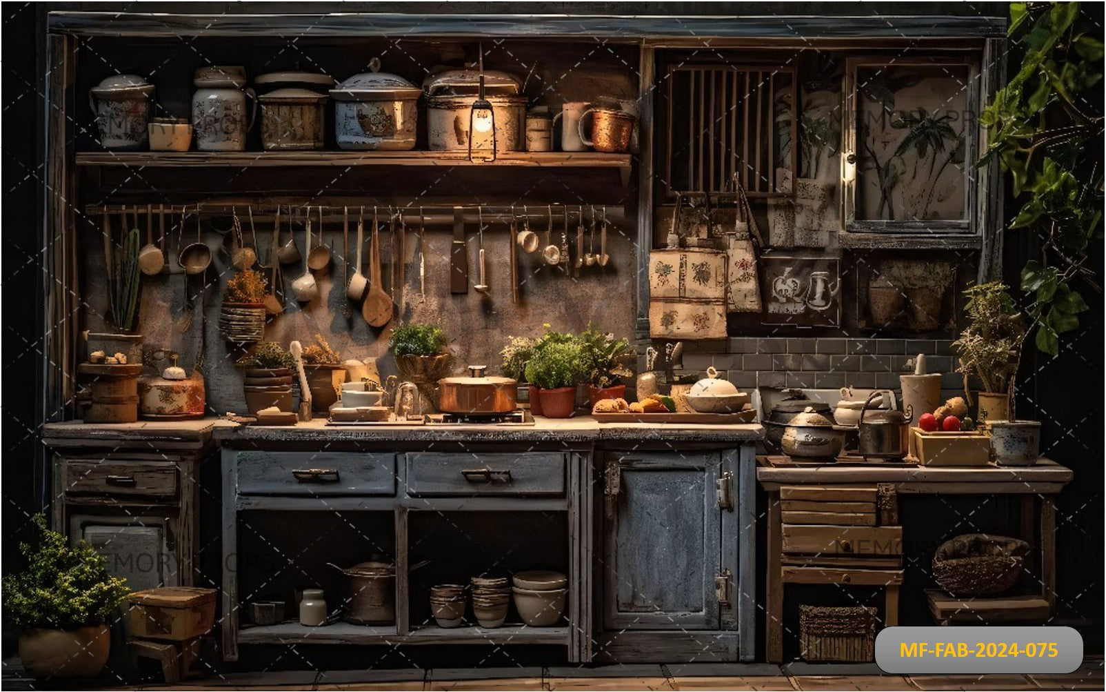 KITCHEN WITH A RUSTIC CHARM FEATURING - PRINTED BACKDROPS